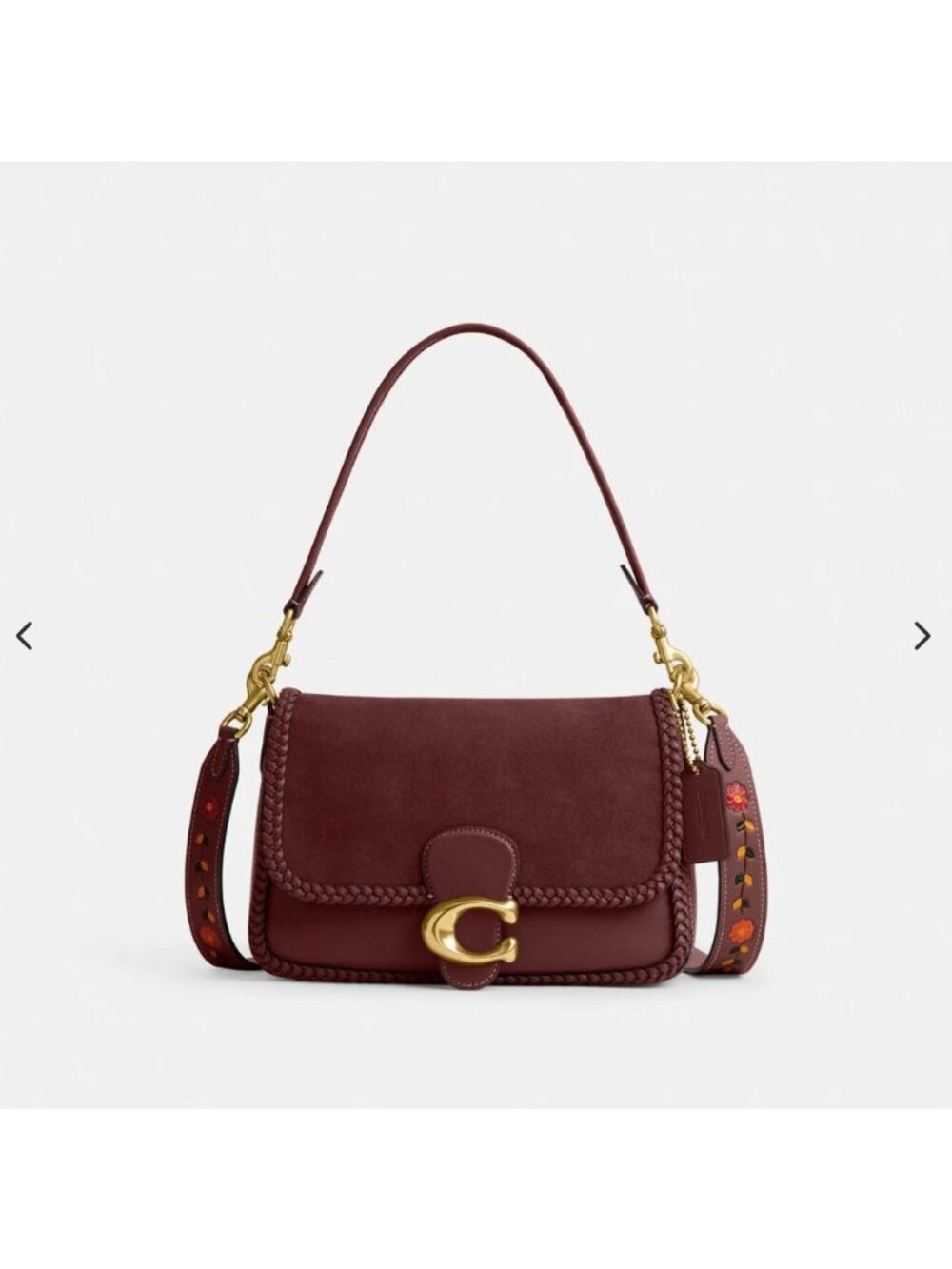 Coach Soft Tabby Shoulder Bag With Braid in Wine